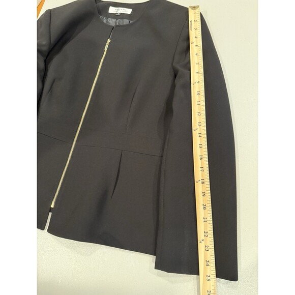 Tahari Zip Front Blazer Women 18 Black Structured Lined Career Business Workwear - Picture 6 of 6